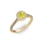 Ékszerpalota eljegyzési gyűrű 0,5ct sárga gyémánttal BRK070 sárga arany 