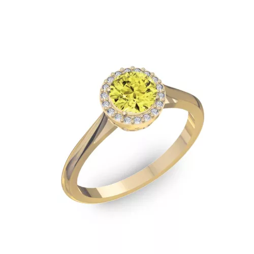 Ékszerpalota eljegyzési gyűrű 0,5ct sárga gyémánttal BRK070 sárga arany 