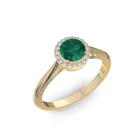 Ékszerpalota eljegyzési gyűrű 0,5ct smaragddal BRK070 sárga arany 