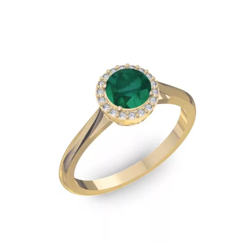 Ékszerpalota eljegyzési gyűrű 0,5ct smaragddal BRK070 sárga arany 