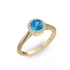 Ékszerpalota eljegyzési gyűrű 0,5ct kék topázzal BRK070 sárga arany 