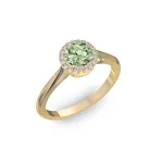 Ékszerpalota eljegyzési gyűrű 0,5ct zöld gyémánttal BRK070 sárga arany 