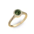 Ékszerpalota eljegyzési gyűrű 0,5ct zöld zafír BRK070 sárga arany 