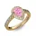 Ékszerpalota eljegyzési gyűrű 1ct pink csepp zafír BRK074 sárga arany 