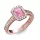 Ékszerpalota eljegyzési gyűrű 1ct pink smaragd zafírral BRK075 rozé arany 