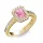 Ékszerpalota eljegyzési gyűrű 1ct pink smaragd zafírral BRK075 sárga arany 