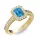 Ékszerpalota eljegyzési gyűrű 1ct kék smaragd topázzal BRK075 sárga arany 