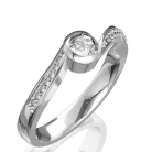Ékszerpalota eljegyzési gyűrű 0,4ct gyémánttal BRK077 fehér arany 