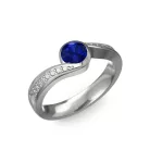 Ékszerpalota eljegyzési gyűrű 0,4ct kék diffusion zafírral BRK077 fehér arany 