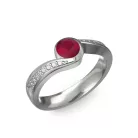 Ékszerpalota eljegyzési gyűrű 0,4ct rubinnal BRK077 fehér arany 