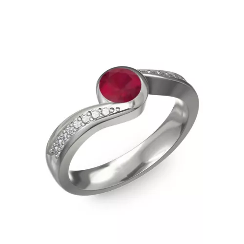 Ékszerpalota eljegyzési gyűrű 0,4ct rubinnal BRK077 fehér arany 