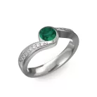 Ékszerpalota eljegyzési gyűrű 0,4ct smaragddal BRK077 fehér arany 