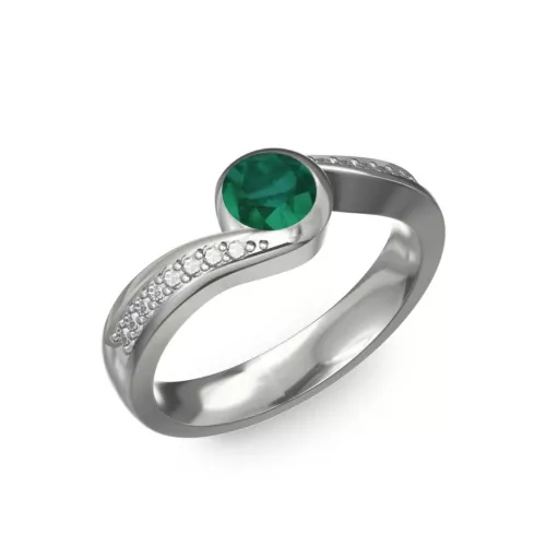 Ékszerpalota eljegyzési gyűrű 0,4ct smaragddal BRK077 fehér arany 