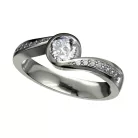 Ékszerpalota eljegyzési gyűrű 0,4ct smaragddal BRK077 fehér arany 