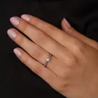 Ékszerpalota eljegyzési gyűrű 0,4ct kék topázzal BRK077 fehér arany 