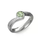 Ékszerpalota eljegyzési gyűrű 0,4ct zöld gyémánttal BRK077 fehér arany 