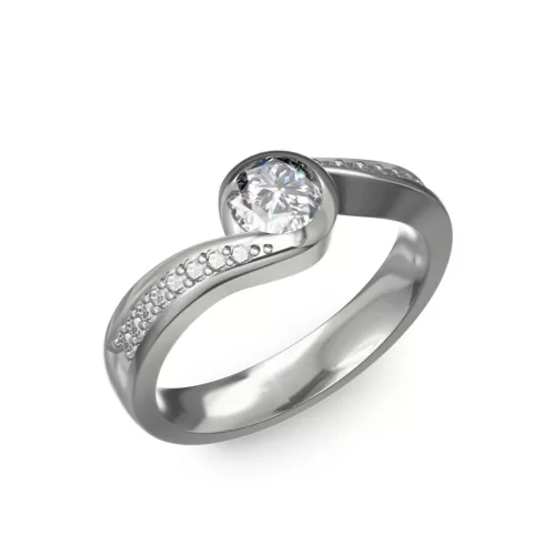 Ékszerpalota eljegyzési gyűrű 0,4ct gyémánttal BRK077 platina 
