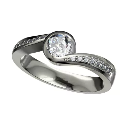 Ékszerpalota eljegyzési gyűrű 0,4ct gyémánttal BRK077 platina 