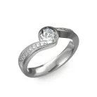 Ékszerpalota eljegyzési gyűrű 0,4ct H/SI gyémánttal BRK077 platina 