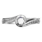 Ékszerpalota eljegyzési gyűrű 0,4ct H/SI gyémánttal BRK077 platina 