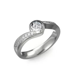   Ékszerpalota eljegyzési gyűrű 0,4ct gyémánttal BRK077 platina 