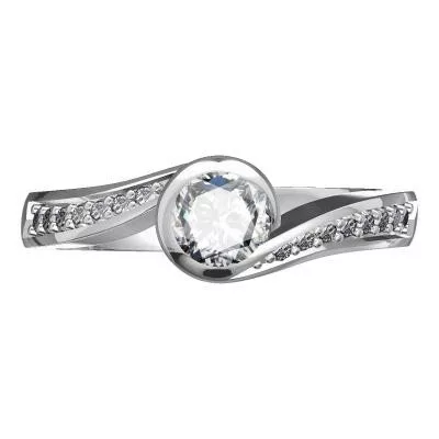 Ékszerpalota eljegyzési gyűrű 0,4ct fekete gyémánttal BRK077 rozé arany 