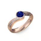 Ékszerpalota eljegyzési gyűrű 0,4ct kék diffusion zafírral BRK077 rozé arany 