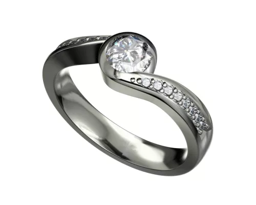Ékszerpalota eljegyzési gyűrű 0,4ct rubinnal BRK077 rozé arany 