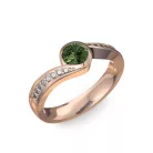 Ékszerpalota eljegyzési gyűrű 0,4ct zöld zafírral BRK077 rozé arany 