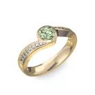 Ékszerpalota eljegyzési gyűrű 0,4ct zöld gyémánttal BRK077 sárga arany 