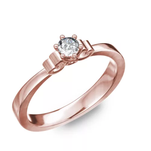 Ékszerpalota eljegyzési gyűrű 0,17ct G/VS gyémánttal BRK086 rozé arany