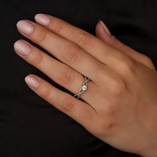 Ékszerpalota eljegyzési gyűrű 0,25ct gyémánttal BRK 090 fehér arany 