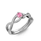 Ékszerpalota eljegyzési gyűrű 0,25ct pink zafírral BRK 090 fehér arany 