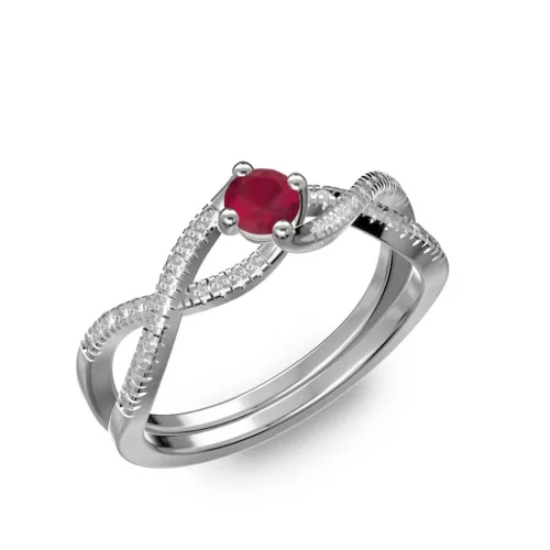 Ékszerpalota eljegyzési gyűrű 0,25ct rubinnal BRK 090 fehér arany 