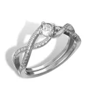 Ékszerpalota eljegyzési gyűrű 0,25ct rubinnal BRK 090 fehér arany 