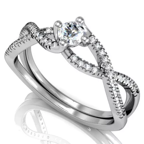 Ékszerpalota eljegyzési gyűrű 0,25ct rubinnal BRK 090 fehér arany 