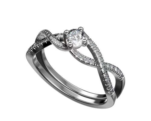 Ékszerpalota eljegyzési gyűrű 0,25ct gyémánttal BRK 090 platina 