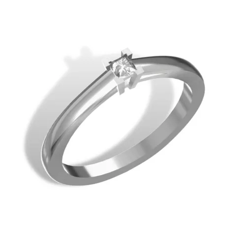 Ékszerpalota eljegyzési gyűrű 0.17ct princess gyémánttal BRK092 platina