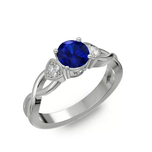 Ékszerpalota eljegyzési gyűrű 0,5ct kék diffusion zafírral BRK093 fehér arany 