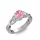 Ékszerpalota eljegyzési gyűrű 0,5ct pink zafírral BRK093 fehér arany 