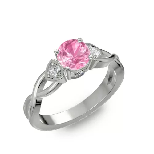 Ékszerpalota eljegyzési gyűrű 0,5ct pink zafírral BRK093 fehér arany 