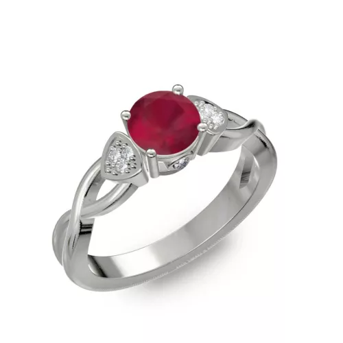 Ékszerpalota eljegyzési gyűrű 0,5ct rubinnal BRK093 fehér arany 