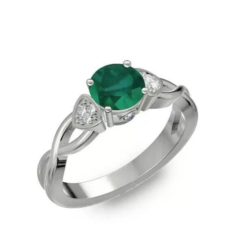 Ékszerpalota eljegyzési gyűrű 0,5ct smaragddal BRK093 fehér arany 
