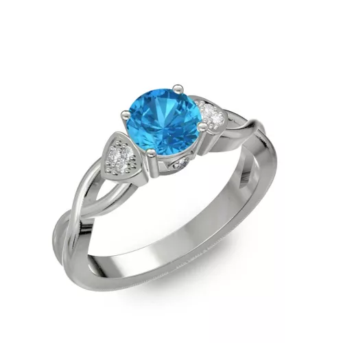 Ékszerpalota eljegyzési gyűrű 0,5ct kék topázzal BRK093 fehér arany 