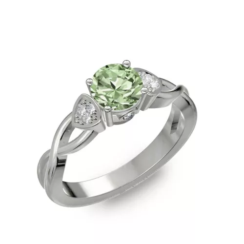 Ékszerpalota eljegyzési gyűrű 0,5ct zöld gyémánttal BRK093 fehér arany 