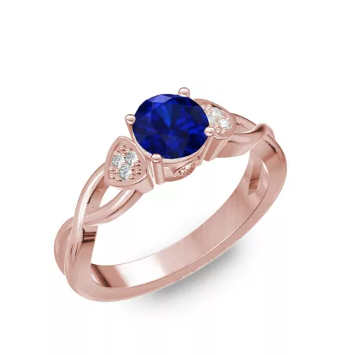 Ékszerpalota eljegyzési gyűrű 0,5ct kék diffusion zafírral BRK093 rozé arany 