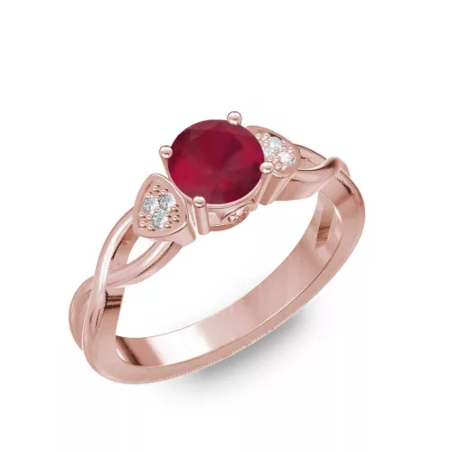 Ékszerpalota eljegyzési gyűrű 0,5ct rubinnal BRK093 rozé arany 
