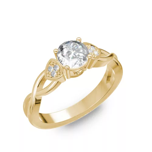 Ékszerpalota eljegyzési gyűrű 0,5ct H/SI gyémánttal BRK093 sárga arany 