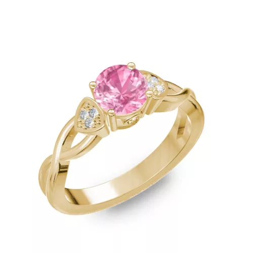 Ékszerpalota eljegyzési gyűrű 0,5ct pink zafírral BRK093 sárga arany 