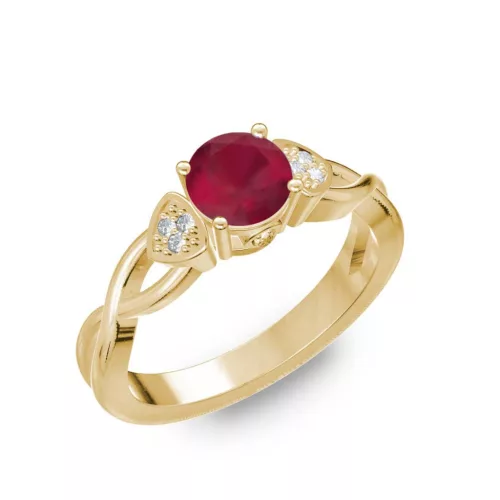 Ékszerpalota eljegyzési gyűrű 0,5ct rubinnal BRK093 sárga arany 